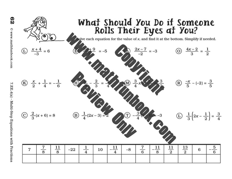 Grade 7 Common Core Math Worksheets Math Funbook